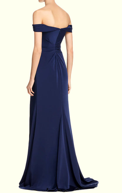 OKBBN Off Shoulder Simple Formal Ball Dress