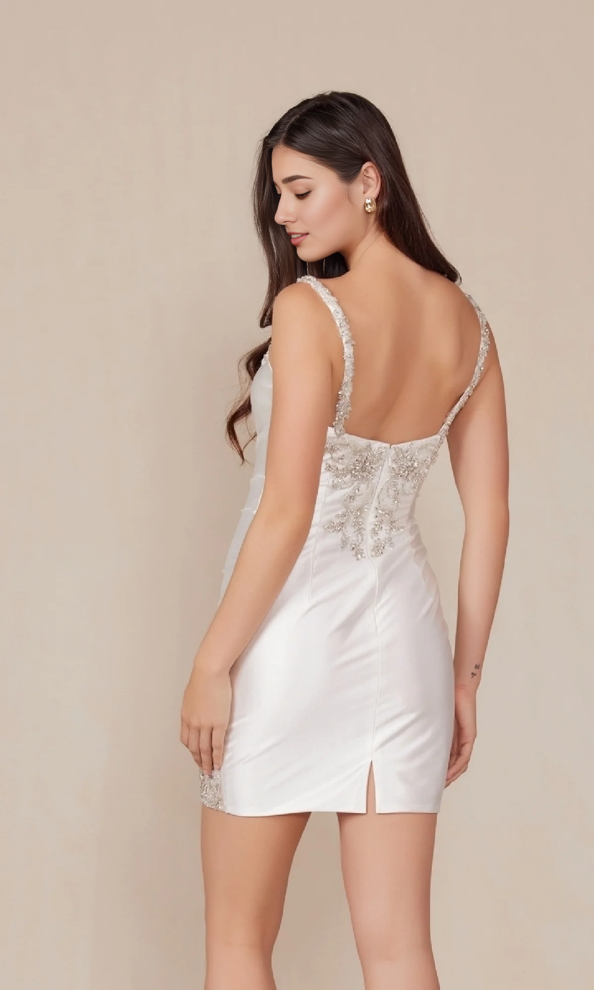 OKBBN's gorgeous slim shoulder strap V-neck imitation wrap Homecoming Dresses