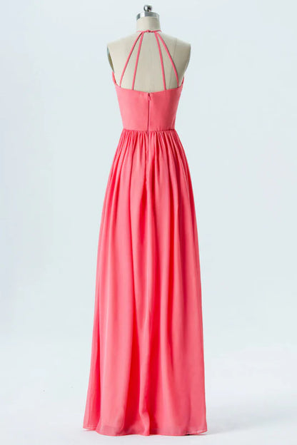 Halter Backless Bridesmaid Dress