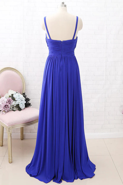 OKBBN deep V-neck plain knit formal ball gown with ties
