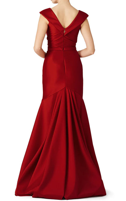 OKBBN Mermaid Strap V-neck Satin Ball Dress