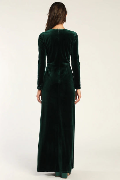 OKBBN Beautiful Velvet Slanted Skirt Ball Dress