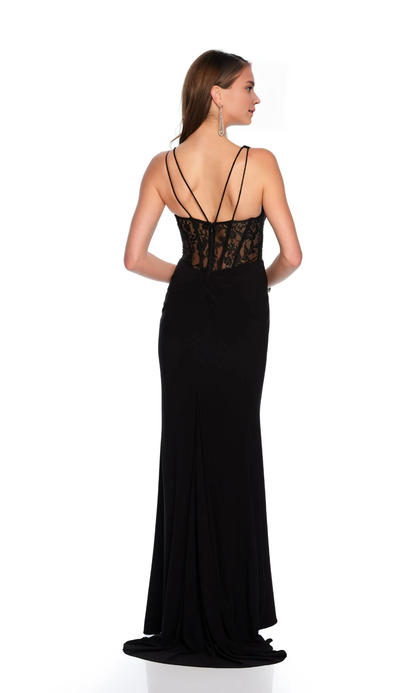 OKBBN's charming transparent lace tight corset V-neck ball dress
