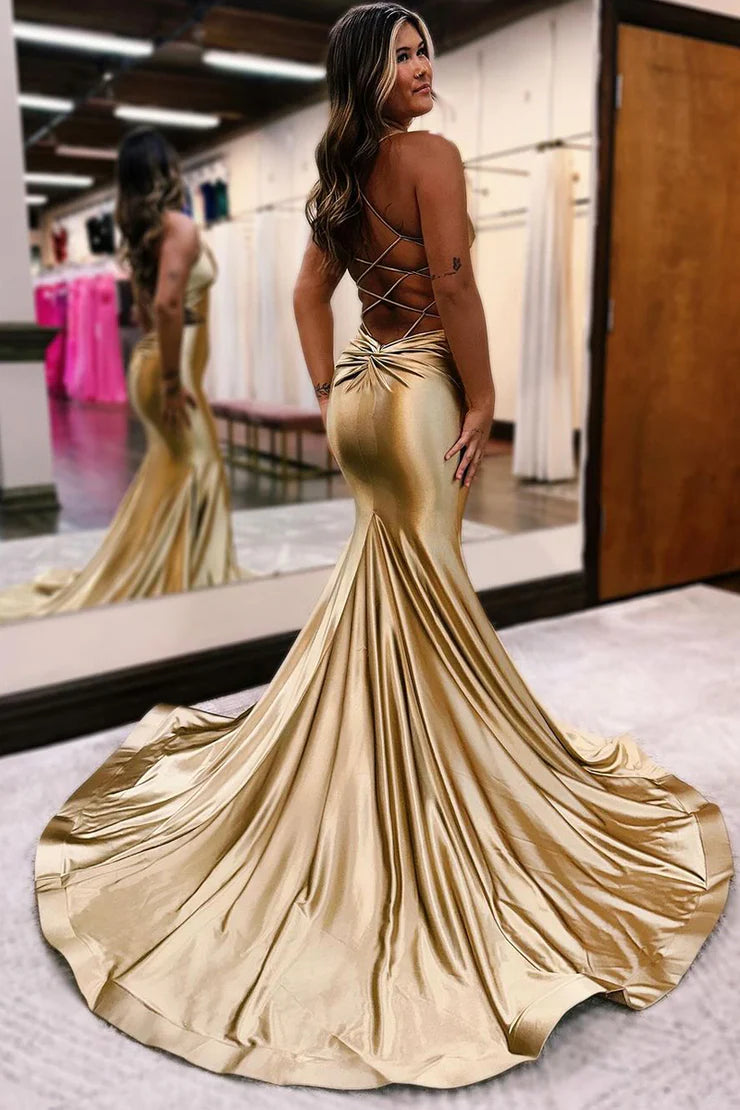 OKBBN Enchanting Mermaid V-neck Slimming Long Ball Dress