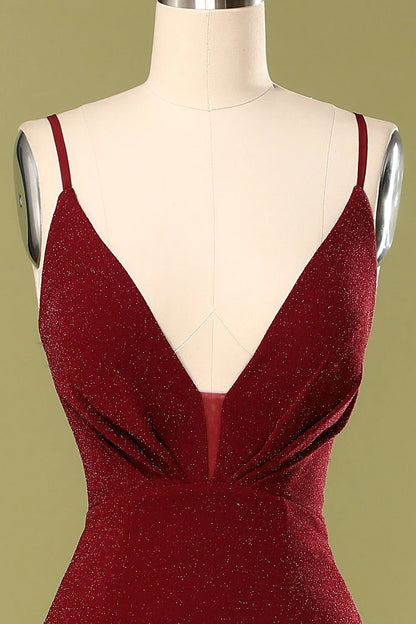 OKBBN elegant V-neck slim shoulder strap backless evening gown