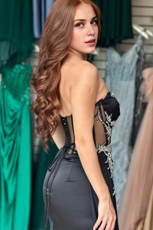 OKBBN Elegant Classic Slimming Off Shoulder Sleeveless Folded Ball Dress