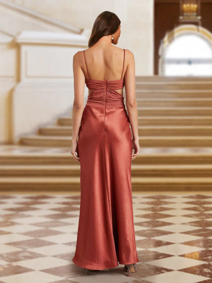 OKBBN tight straight tube slim shoulder sleeveless evening gown