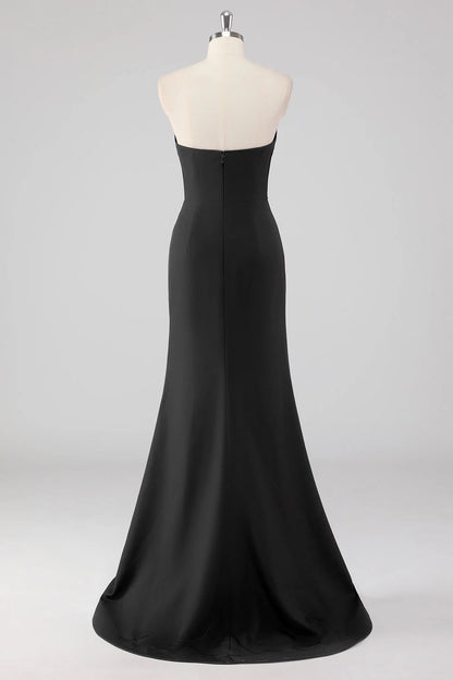 OKBBN elegant mermaid off shoulder bow detail slit evening gown