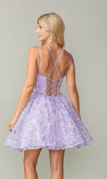 OKBBN Tight corset Short Shiny Double Thin Straps backless Homecoming Dresses