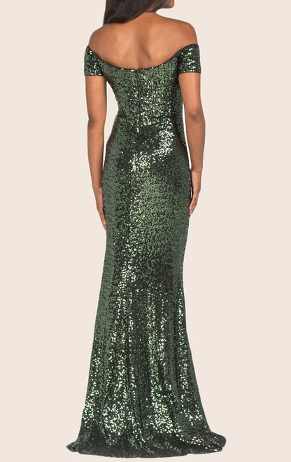 OKBBN Mermaid Off Shoulder Glitter Ball Dress