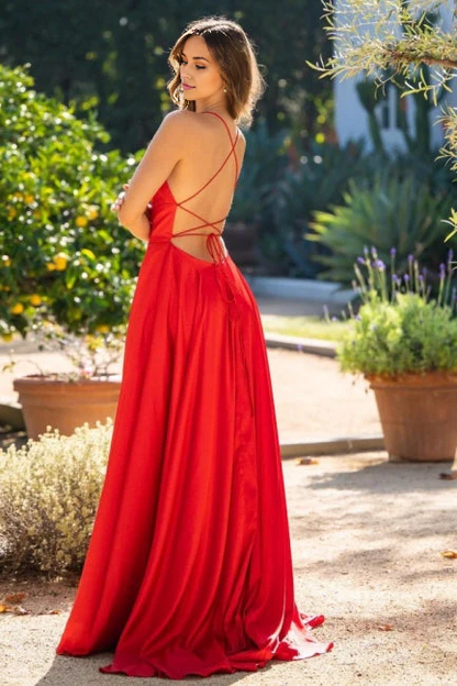 OKBBN Elegant Thin Strap Sleeveless Straight Tube Satin Ball Dress