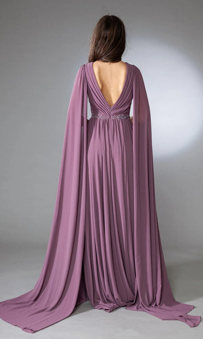 OKBBN's charming hanging sleeve long ball gown