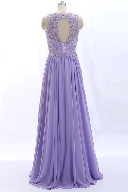 OKBBN Strap Lace Chiffon Retro Formal Ball Dress