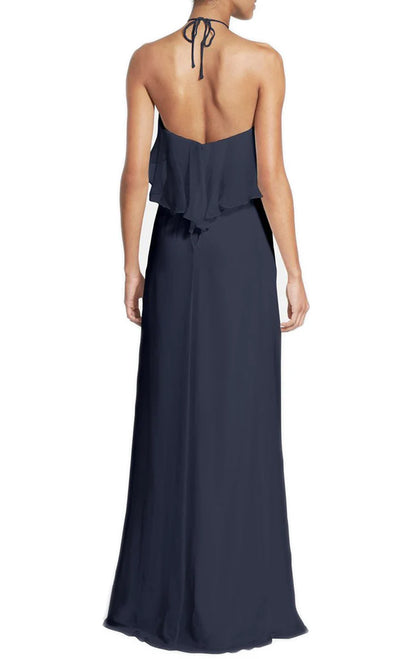OKBBN backless long chiffon ball gown