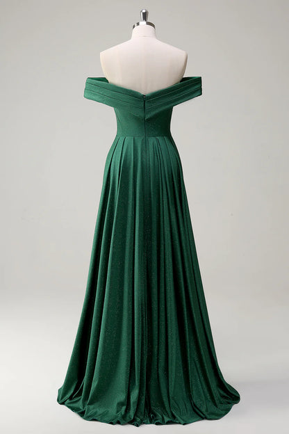 OKBBN off shoulder strapless pleated long evening gown
