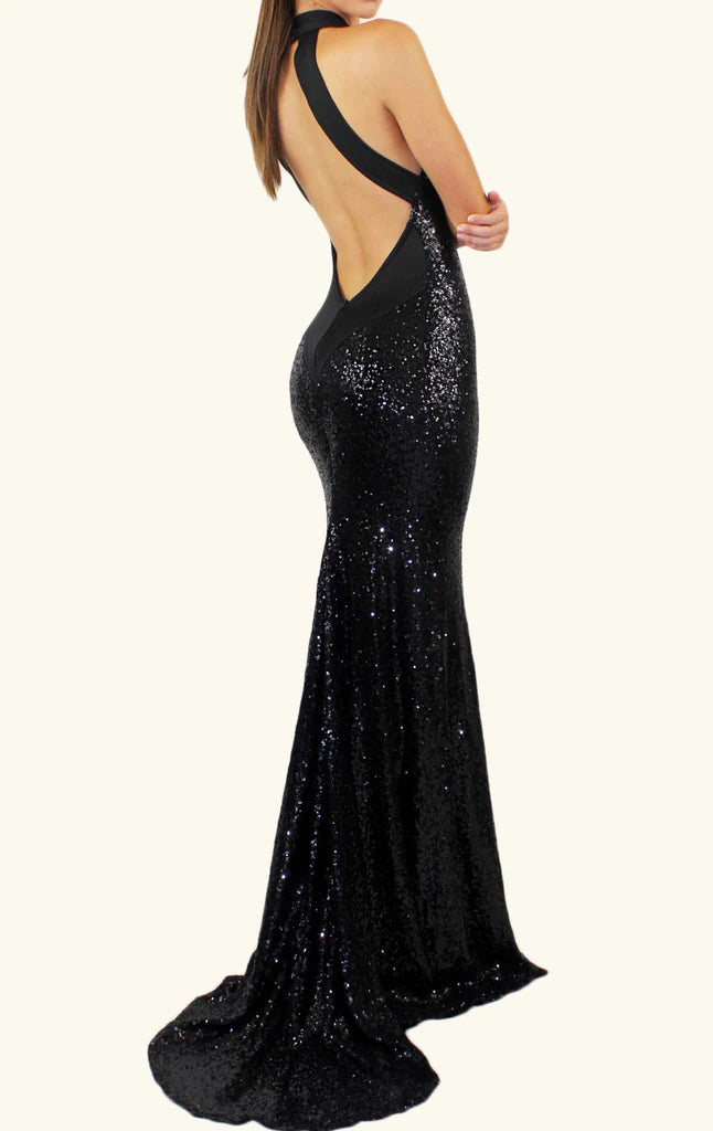 OKBBN Mermaid Strap Glitter Long Formal Ball Dress