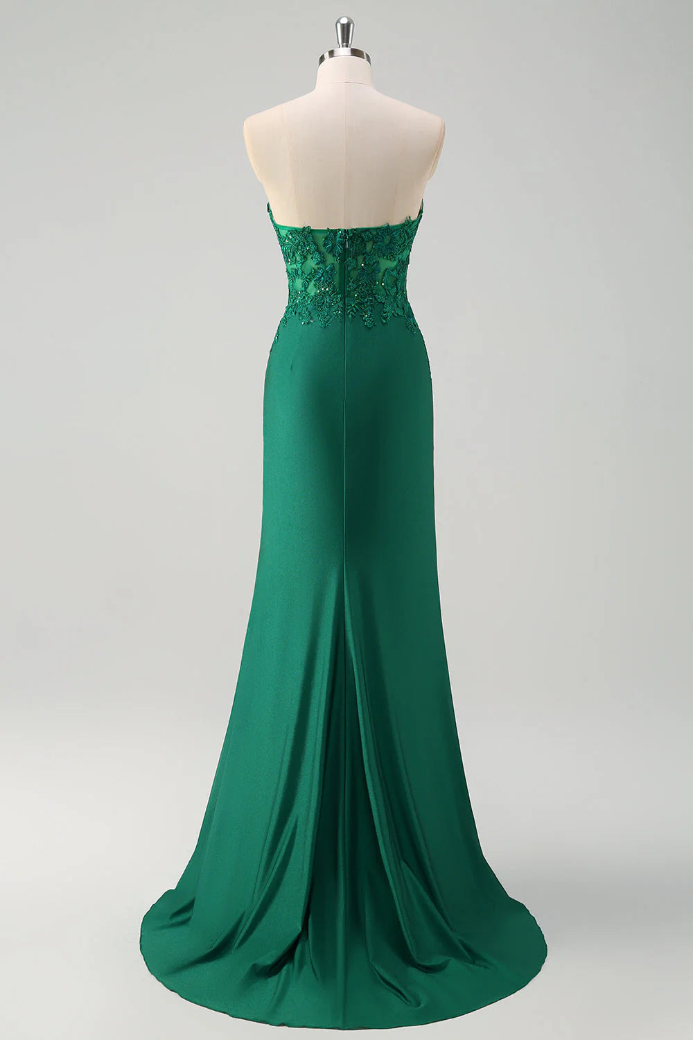 OKBBN mermaid tight corset pleated long slit dance dress
