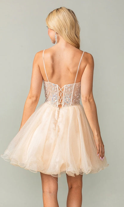 OKBBN cute lace up short tight corset embroidered skirt wrapped around backless Homecoming Dresses