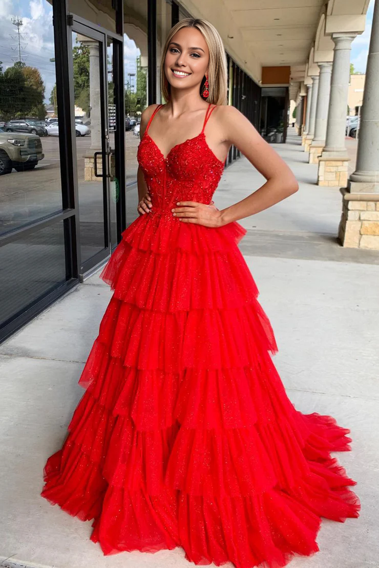 OKBBN Cute A-line Sweetheart Tulle Ball Dress with Stickers