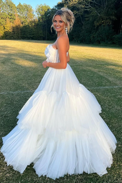 OKBBN Ball Dress Sweetheart Tulle Long Ball Dress