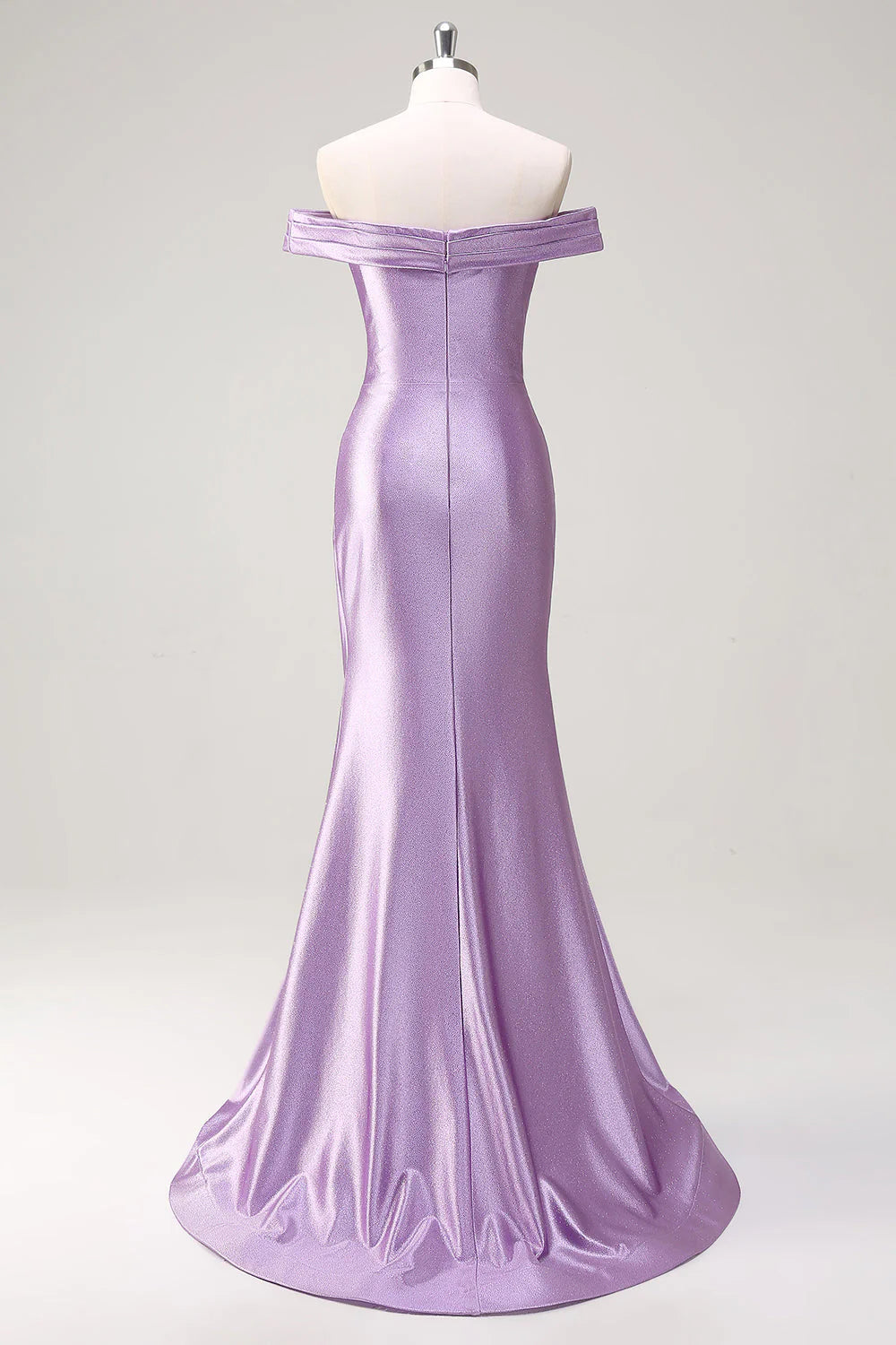 OKBBN mermaid off shoulder pleated long ball dress