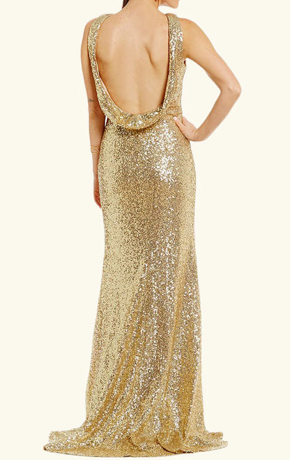 OKBBN formal ball dress with suspender sequins and slit