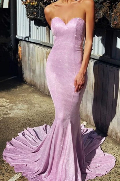 OKBBN Elegant Mermaid Off Shoulder Sweetheart Long Formal Ball Dress