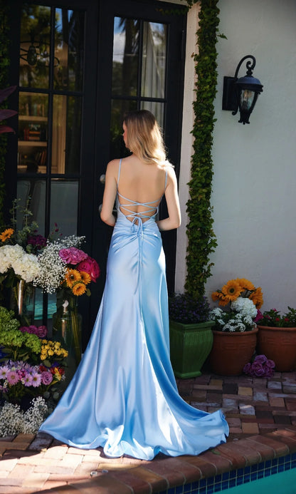 OKBBN elegant long slim shoulder pleated ball gown