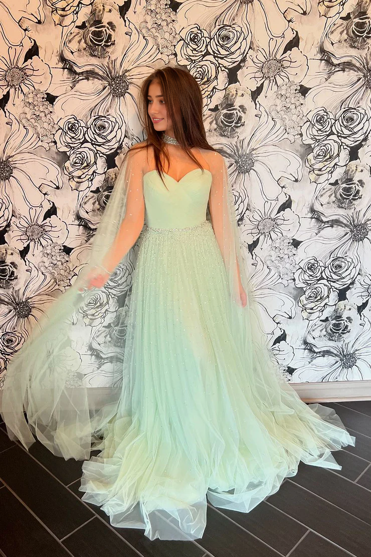 OKBBN Cute A-Shape Sweetheart Tulle Ball Dress