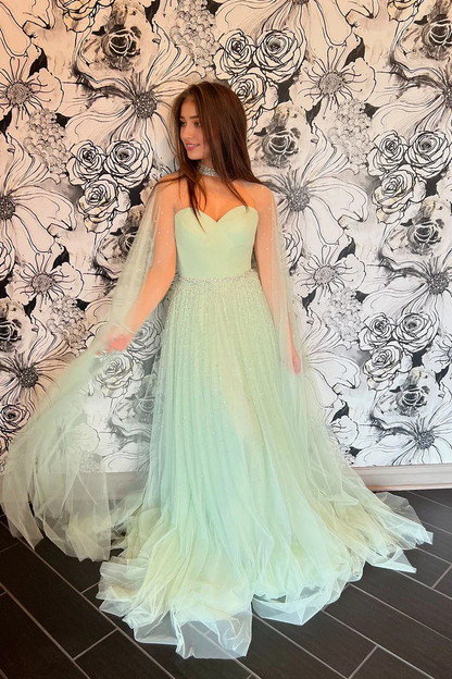 OKBBN Cute A-Shape Sweetheart Tulle Ball Dress