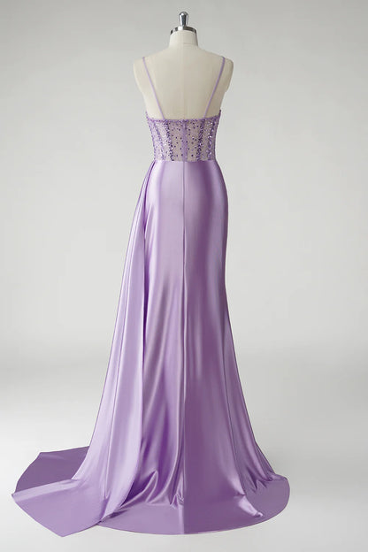 OKBBN Elegant Mermaid Corset Satin Evening Dress
