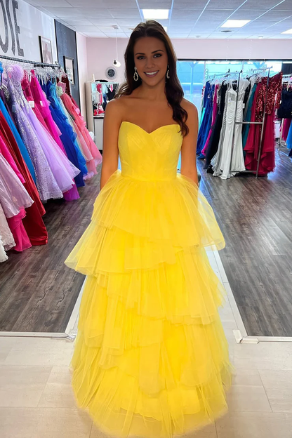 OKBBN Cute Ball Dress Off Shoulder Chiffon Layered Ball Dress