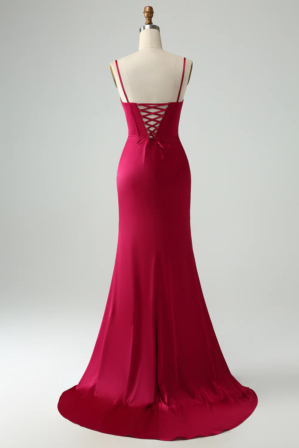 OKBBN mermaid slim shoulder strap pleated slit dance dress