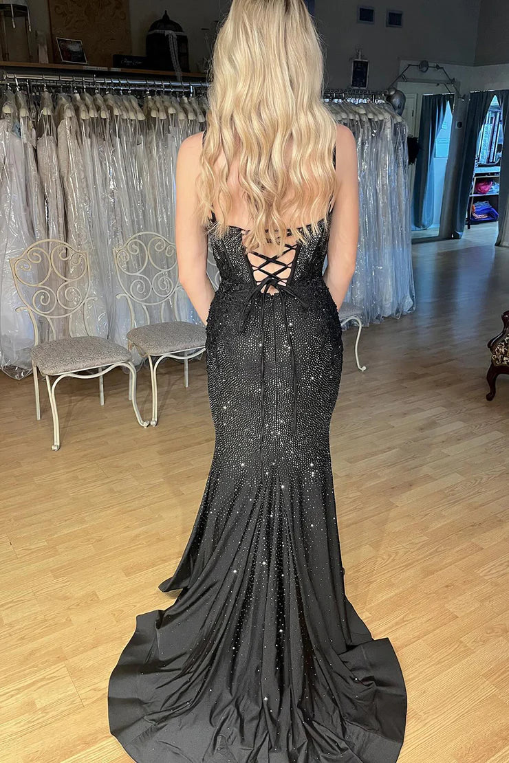 OKBBN Charming Mermaid Round Neck Shining Ball Dress