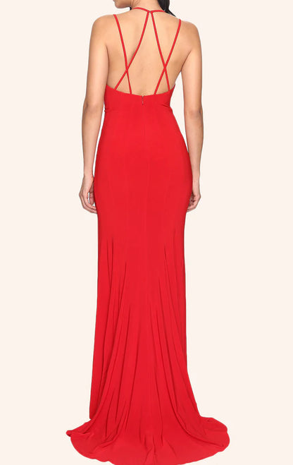 OKBBN Tight V-neck Sexy Knitted Ball Dress