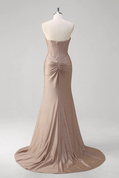 OKBBN Elegant Mermaid Sweetheart Satin Long Ball Dress