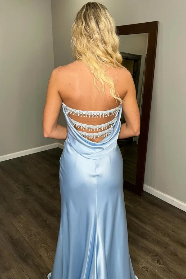 OKBBN Gorgeous Mermaid Off Shoulder Sleeveless Off Back Ball Dress