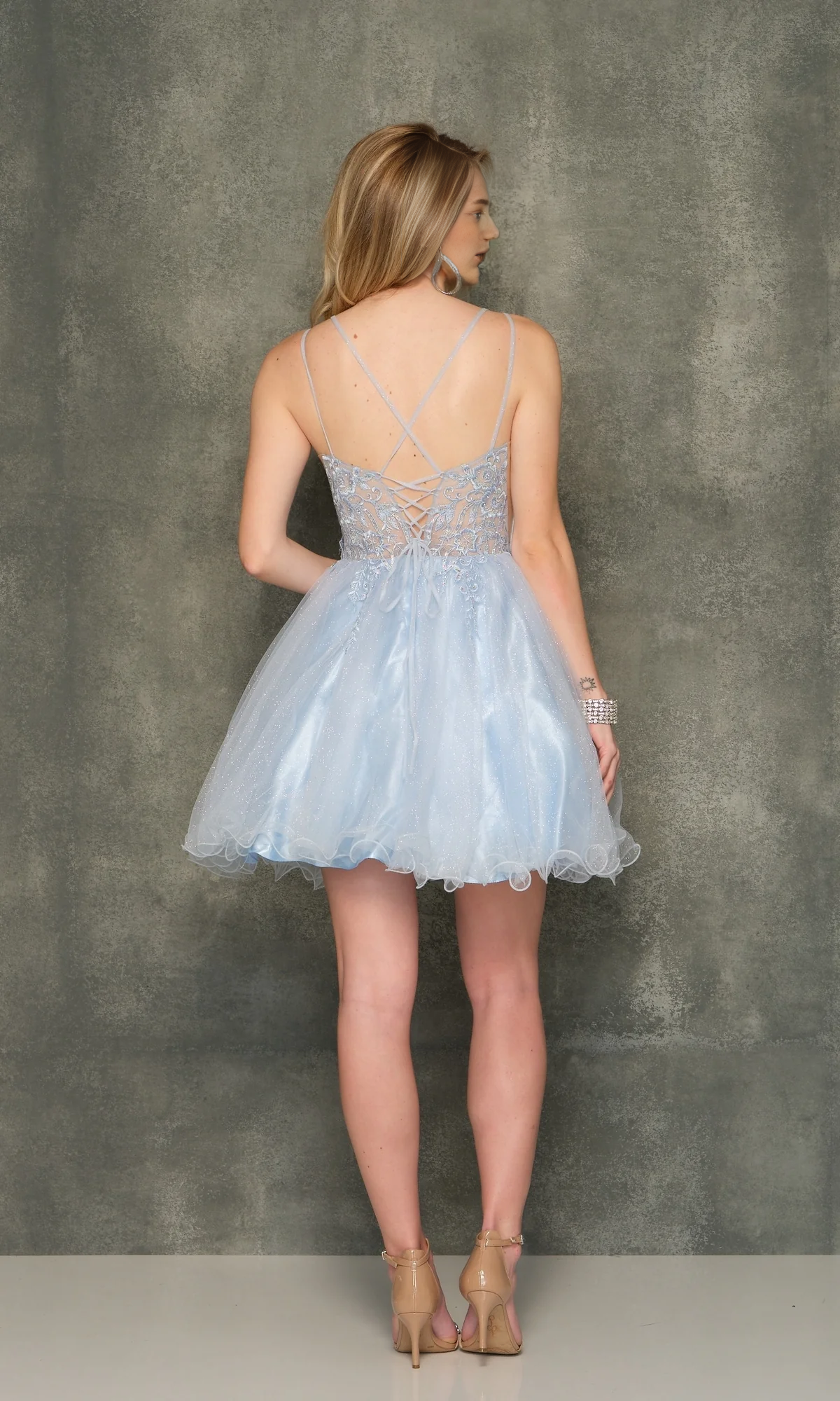OKBBN beautiful bead embroidery see through tight corset with double thin shoulder straps Homecoming Dresses