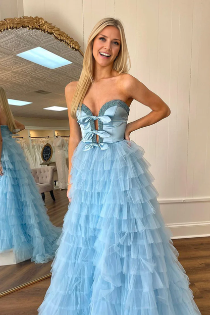OKBBN Cute A-line Sweetheart Layered Tulle Ball Gown