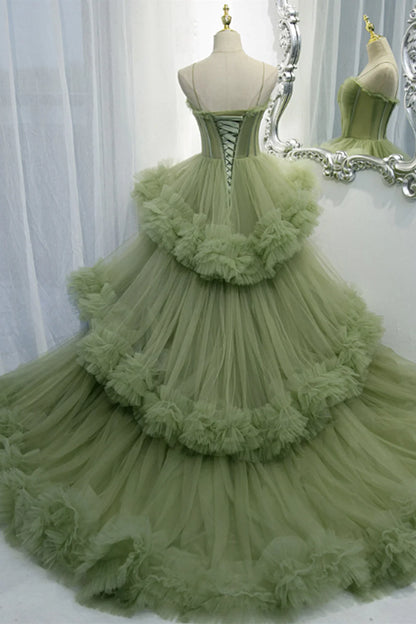 OKBBN A-line pleated chiffon ball gown