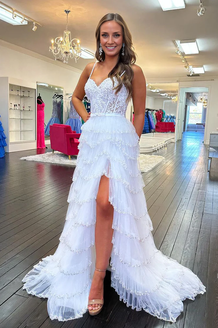 OKBBN charming A-line sweetheart chiffon long ball dress