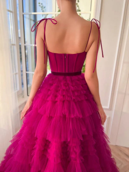 OKBBN Fashion Cute A-line Sweetheart Layered Chiffon Ball Dress