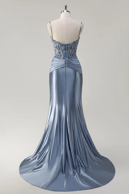 OKBBN's dignified mermaid pleated tight corset long ball dress