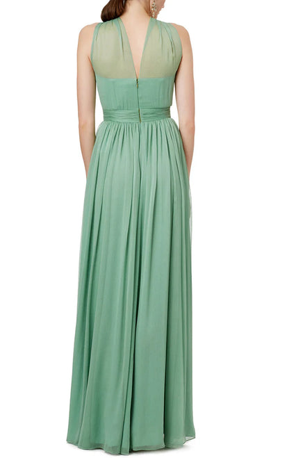 OKBBN suspender sexy chiffon long ball dress