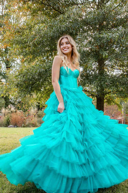 OKBBN Cute Sweetheart Layered Tulle Ball Dress