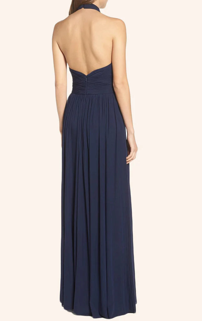 OKBBN backless chiffon long ball gown