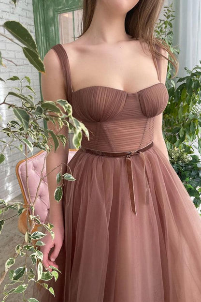 OKBBN minimalist A-line chiffon short ball gown