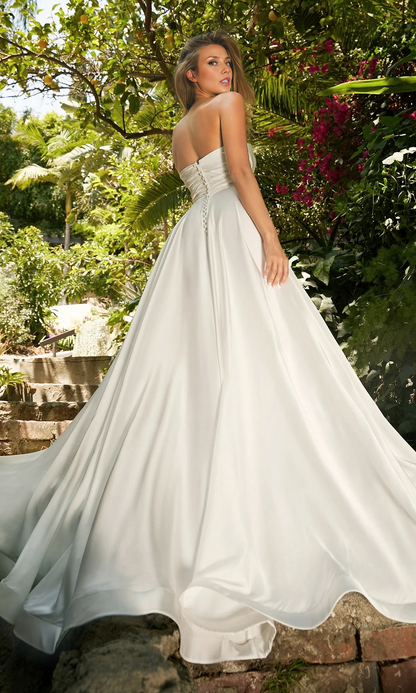 OKBBN strapless long satin ball gown