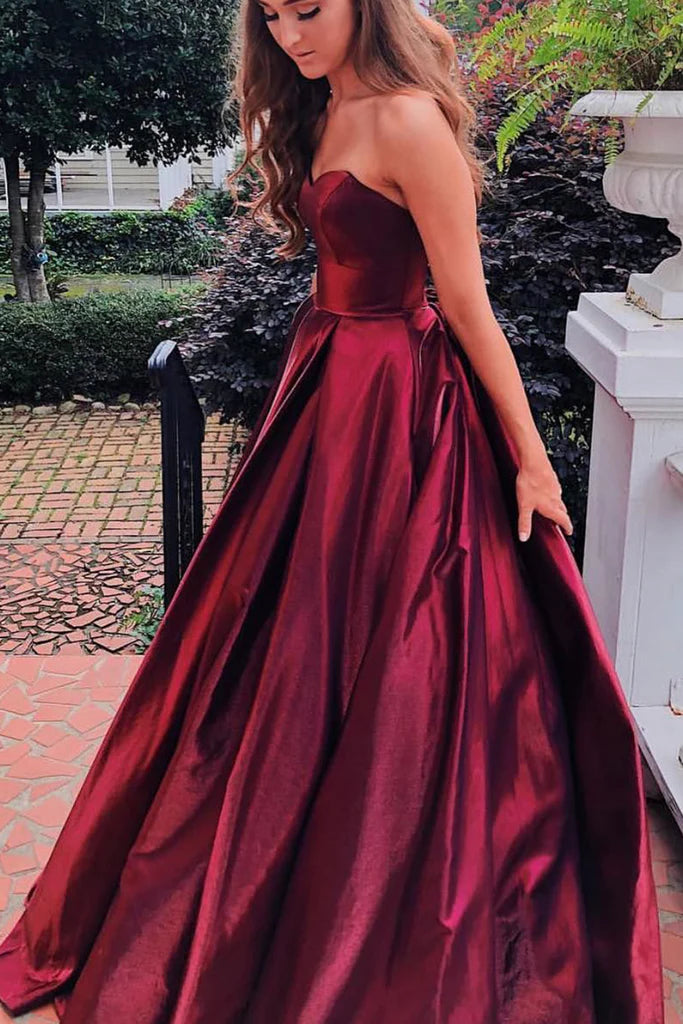OKBBN Elegant Strapless Sweetheart Formal Ball Dress