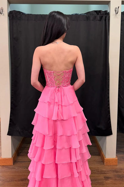 OKBBN A-line Sweetheart Chiffon Multi Layer Ball Dress